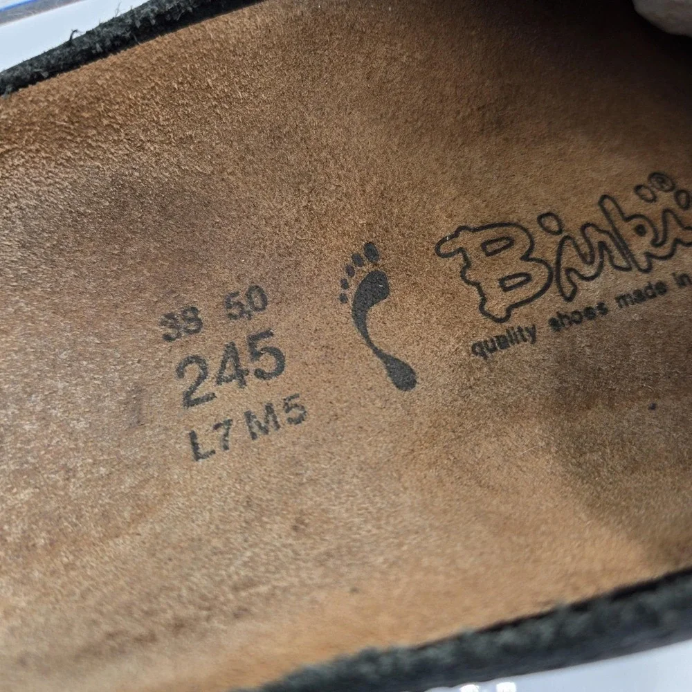 Birki's Birkenstock Naples Suede Clogs 38 L7 M5 Slip On Comfort‎ Footbed Shoe